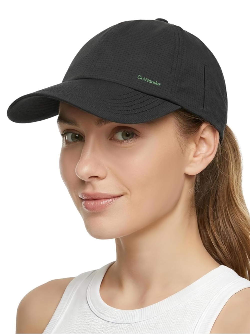 OnWander Black Women's Performance Running Cap Foldable